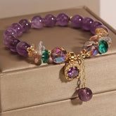 Classic Amethyst Bead Bracelet — Spiritual Harmony & Prosperity Attracting Crystal Jewelry
