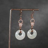 White Jade Peace Buckle Ear Hooks – The Architecture of Quietude