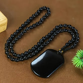 Protective Black Obsidian Pendant Necklace for Grounding, Energy Shielding & Spiritual Clarity