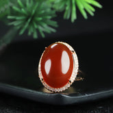 Vintage Red Carnelian Ring - Men's Accessory for Energy Balance & Protection