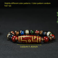 Tibetan Dzi Bead Bracelet for Protection & Luck - Vintage-Inspired Charm Jewelry