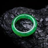 Vintage Stone Ring: Natural Green Jade Bracelet for Energy Balance & Protection