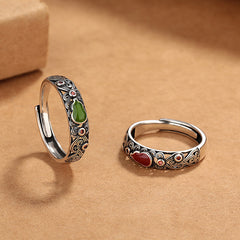 Vintage Fortune & Peace Gourd Ring - Ethnic Style for Harmony & Prosperity