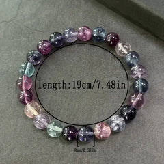 Natural Rainbow Fluorite Bracelet - Bohemian Spiritual Meditation Accessory for Clarity & Energy Protection