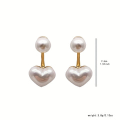 Elegant Heart-Shaped Stud Earrings for Daily Wear - Minimalist Design with Spiritual Energy