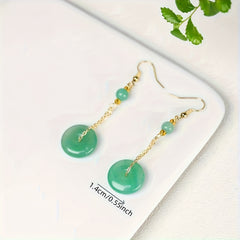 Chinese Style Butterfly Tassel Earrings - Vintage Bohemian Jade Drop Earrings for Daily Wear & Parties
