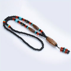 Ethnic Bohemian Natural Stone Pendant Necklace — Grounding Protection, Harmonious Energy, Spiritual Balance