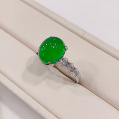 Vintage Green Faceted Ring | Adjustable Band, Timeless Jewelry for Harmony & Vitality