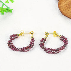 Garnet Grape Earrings - Natural Energy for Everyday Wear & Holiday Gifts