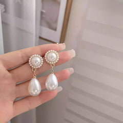 Elegant French-Inspired Drop Earrings with Rhinestone Accents - Vintage Copper Alloy for Daily Wear & Vacation