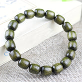 Green Sandalwood Bracelet for Energy Balance & Mind-Body-Spirit Harmony - Natural Unisex Beaded Strand