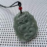 Green Jade Dragon Pendant - Unisex Zodiac Talisman for Harmony & Spiritual Protection