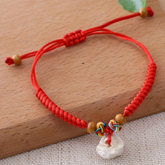 Handmade Red Rope Double Fish Energy Bracelet – Protection, Prosperity & Spiritual Harmony Jewelry with Beads