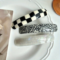 Vintage Checkered Hair Clip | Timeless Elegance & Energy Balance