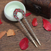 Vintage Rhinestone Hairpin Energy Balance & Traditional Elegance for Spiritual Harmony