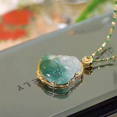 Green Jade Pendant Necklace - Natural Energy for Harmony & Prosperity