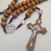 Retro Style Brown Wooden Bead Christian Prayer Bead - Elegant Wooden Cross Designed for Jesus Christ, Perfect Peace and Blessing Accessory with Durable Wooden Cross
