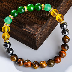 Wealth Attracting Bracelet - Green & Yellow Beaded Design for Daily Prosperity