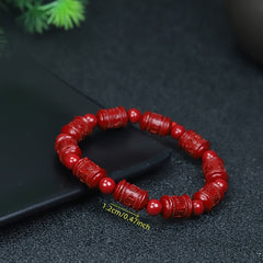 Elastic Red Bead Bracelet Energy Harmony Gift for Men & Women