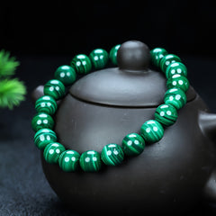 Healing Malachite Bead Bracelet for Heart Chakra, Emotional Balance & Positive Transformation