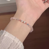 Boho-Chic Sweetheart Bowknot Beaded Bracelet - Pink & Blue Resin Beads for Emotional Balance & Creative Expression