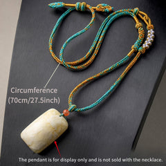 Hand-Woven Peach Blossom Knot Necklace – Retro Chinese Style Energy for Love & Harmony