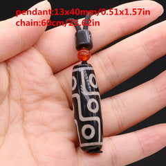 Natural Stone Agate Tibet Tianzhu Necklace - Unisex Birthstone Charm for Prosperity & Protection