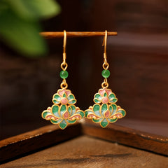Fresh Flower Shape Alloy Earrings - Green Energy for Daily Wear & Gifting
