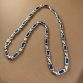 Copper Grass Choker with Synthetic Blue Gemstones - Energy Enhancing Necklace for Protection & Prosperity