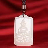 Natural White Jade Guanyin Pendant for Spiritual Protection, Compassion, and Elegance
