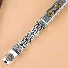 S925 Sterling Silver Men’s Peace Symbol Bracelet – Harmony, Protection & Calming Energy Bangle