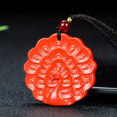 Cinnabar Peacock Pendant Necklace for Prosperity, Luck & Spiritual Awakening