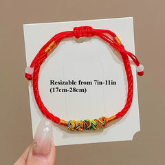 Colorful Hand-Woven Couple Bracelet - Red String Lucky Charm for Easter & Valentine's Day