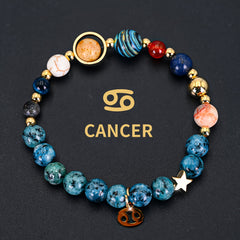 Cosmic Galaxy Eight Planets Zodiac Bracelet Astrological Energy Balance Daily Wear