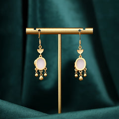 Vintage Chinese Floral Earrings - Golden Luxury with Harmonious Energy for Daily Wear