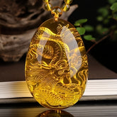 Bohemian Golden Dragon Pendant Necklace — Spiritual Power, Prosperity & Energy Harmony Amulet