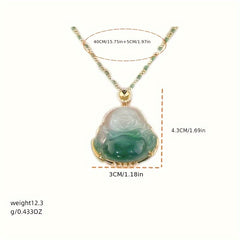 Green Jade Pendant Necklace - Natural Energy for Harmony & Prosperity