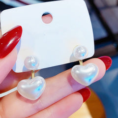 Elegant Heart-Shaped Stud Earrings for Daily Wear - Minimalist Design with Spiritual Energy