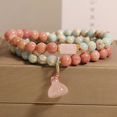 Pink & Beige Resin Bracelet - Daily Harmony & Party Elegance