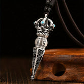 Retro Six-Character Mantra Vajra Pendant — Rotatable Spiritual Necklace for Protection, Energy Balance & Mind-Body Harmony