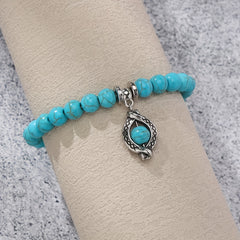 A Stylish And Elegant Women's Bracelet Set With Natural Turquoise And Infinite Symbols - Perfect Gift For Best Friends