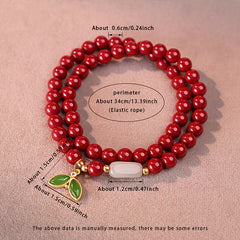 Women's Elegant Red Cinnabar Bead Bracelet - Spiritual Energy & Harmony Luxury Jewelry