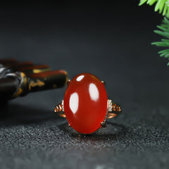 Elegant Wine Red Jasper Ring for Root Chakra Healing and Confidence