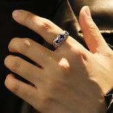 Trendy Lone Star Adjustable Ring – Vintage Copper & Blue Zircon Bohemian Jewelry for Protection & Style