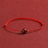 Adjustable Vermilion Red Rope Bracelet - Lucky Charm for Couples & Friends