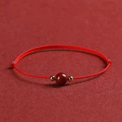 Adjustable Vermilion Red Rope Bracelet - Lucky Charm for Couples & Friends