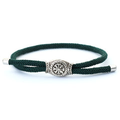 Handmade Nylon Rope Bracelet - Adjustable Viking Bangle with Nordic Runes for Strength & Protection