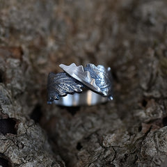 Adjustable Tree of Life Viking Ring - Antique Silvery Copper Band for Rebirth & Spiritual Growth