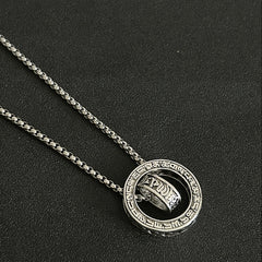 Funky Copper Mantra Pendant - Energy Protection & Mindful Spinning Design