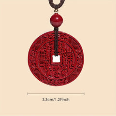 Fidelity Cinnabar Mountain Ghost Spending Money Pendant Auspicious Energy Prosperity Amulet Daily Protection Ethnic Style Necklace